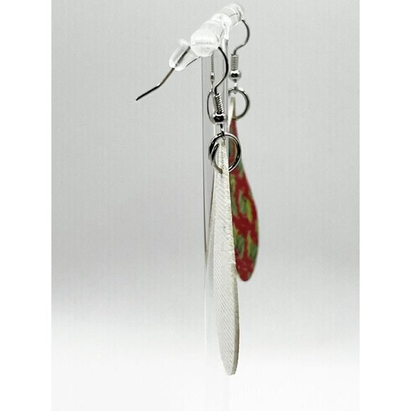 Christmas Holly Teardrop Classic Earrings NWT - Picture 4 of 4